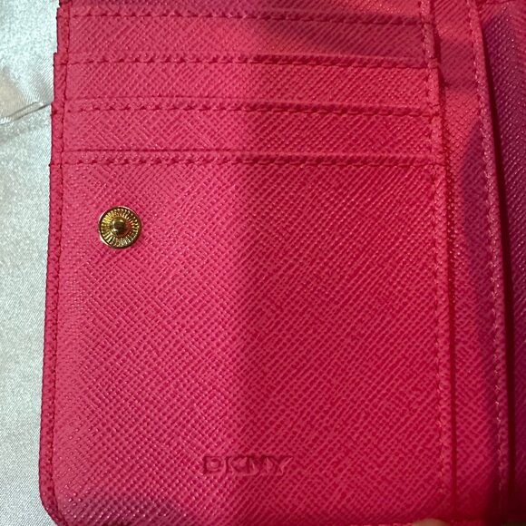 New DKNY Red Leather Zipper Wallet, (NWOT) - Picture 8 of 12